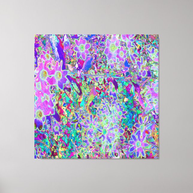 Trippige, Abstrakte Rosa- und Lilatönen Leinwanddruck (Vorderseite)