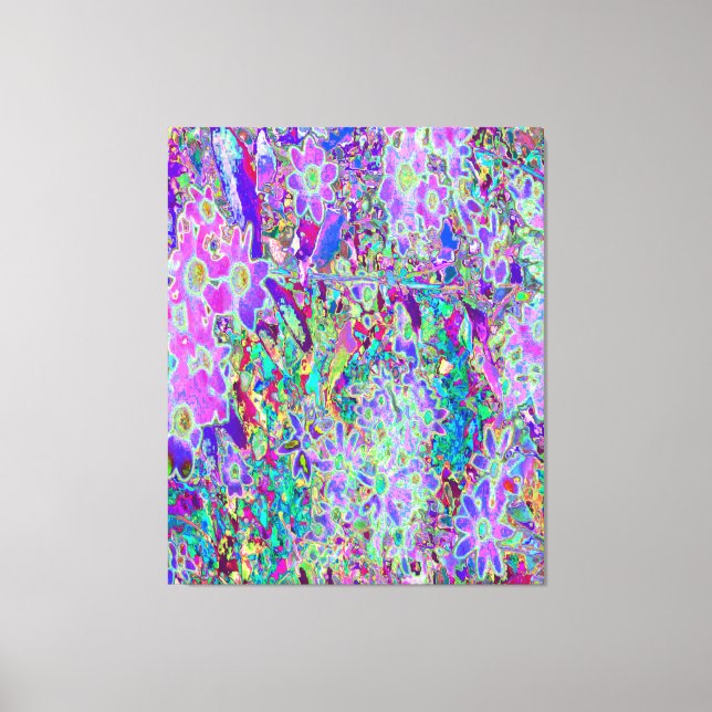 Trippige, Abstrakte Rosa- und Lilatönen Leinwanddruck (Vorderseite)