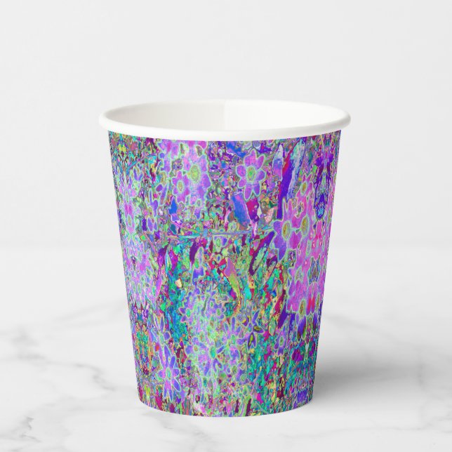 Trippige, Abstrakte Rosa- und Lilatönen Pappbecher (Links)