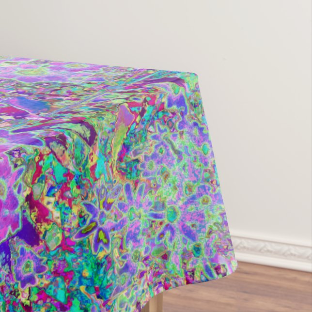 Trippige, Abstrakte Rosa- und Lilatönen Tischdecke (Beispiel)