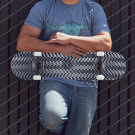 Trippige Abstrakte Schwarz-Weiß-Streifen, monograv Skateboard