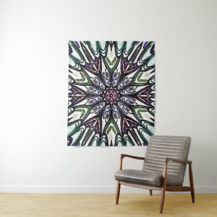 Trippiges Blume-Design Wandteppich
