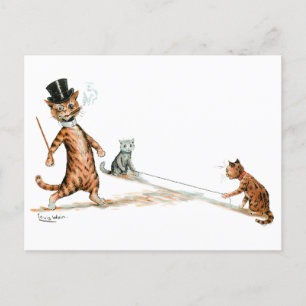 Tripping Cat Louis Wain Postkarte