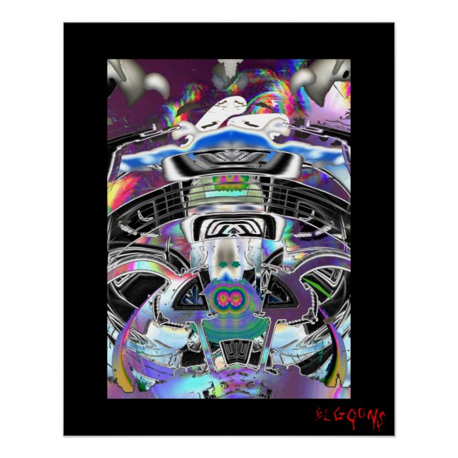Trippy Abstract photo collage Poster (Vorderseite)