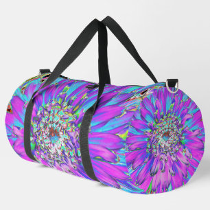 Trippy Abstractes Aqua, Limettengrün und Lila Dahl Duffle Bag