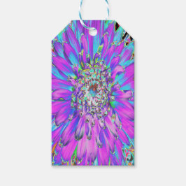 Trippy Abstrakt Aqua, Lima grün und Lila Dahlia Geschenkanhänger