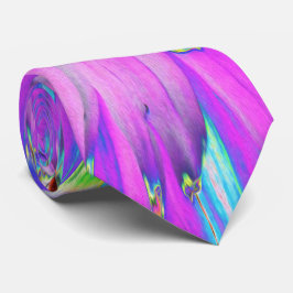 Trippy Abstrakt Aqua, Lima grün und Lila Dahlia Krawatte