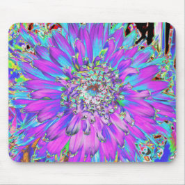 Trippy Abstrakt Aqua, Lima grün und Lila Dahlia Mousepad