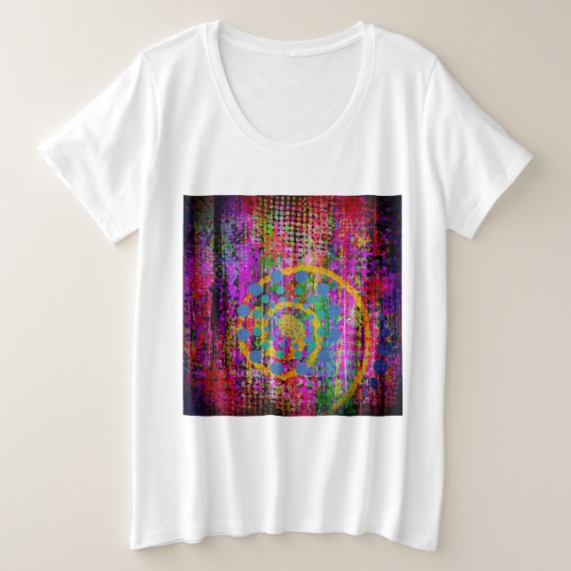 Trippy-Abstrakt Große Größe T-Shirt (Design vorne)