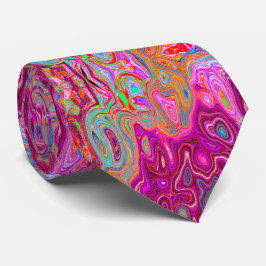 Trippy Abstrakt Magenta Rainbow Colors Retro Art Krawatte