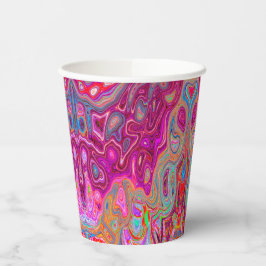 Trippy Abstrakt Magenta Rainbow Colors Retro Art Pappbecher