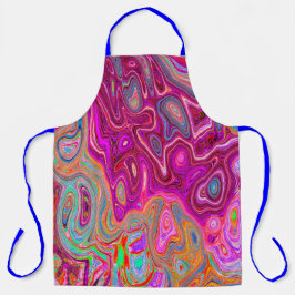Trippy Abstrakt Magenta Rainbow Colors Retro Art Schürze