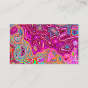 Trippy Abstrakt Magenta Rainbow Colors Retro Art Visitenkarte
