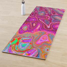 Trippy Abstrakt Magenta Rainbow Colors Retro Art Yogamatte