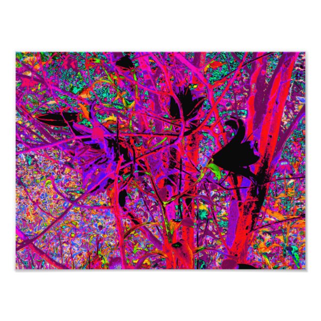 Trippy Abstrakt Rainbow Oriental Lily Blume Fotodruck (Vorne)