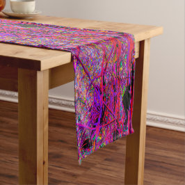 Trippy Abstrakt Rainbow Oriental Lily Blume Kurzer Tischläufer