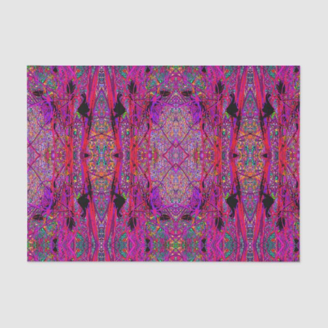 Trippy Abstrakt Rainbow Oriental Lily Blume Seidenpapier (Vorderseite)