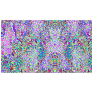 Trippy Abstrakte rosa und violette Blumen Tischdecke