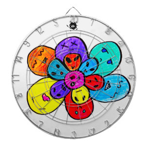 Trippy-Alien-Blume Dartscheibe