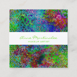 Trippy Animal Print Square Business Card Quadratische Visitenkarte