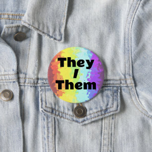 Trippy anpassbare Pronomen Neurogender-Stolzflagge Button