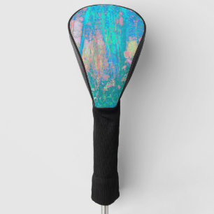 Trippy Aqua Sunrise mit psychedelischen Blume Golf Headcover
