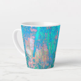Trippy Aqua Sunrise mit psychedelischen Blume Milchtasse