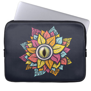 Trippy Art bunt eye Blume Laptopschutzhülle
