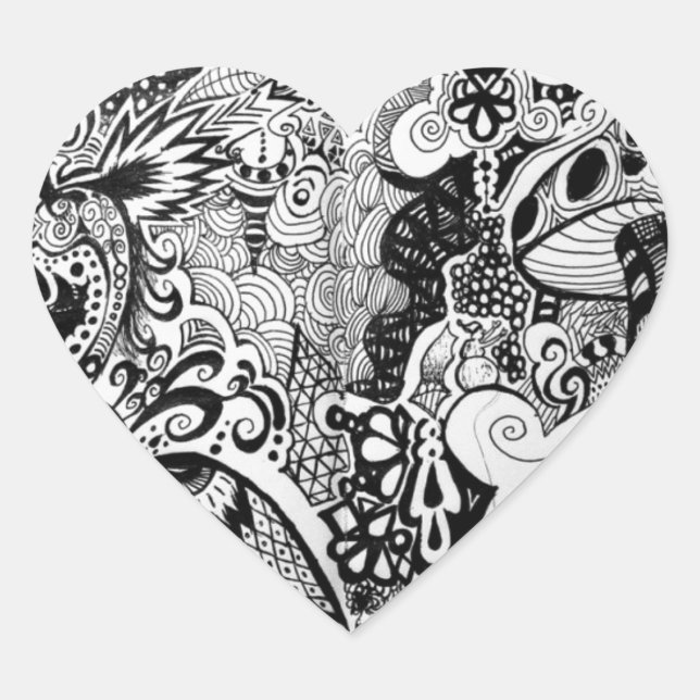 Trippy Art Design Herz-Aufkleber (Vorderseite)