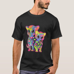 Trippy Art Pilz Katze Psychedelisches Festival  T-Shirt