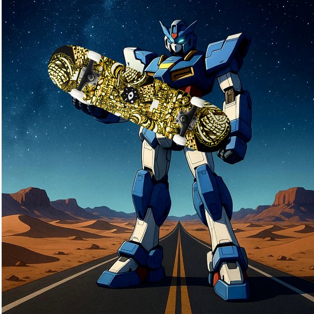 Trippy Black Gold Doodle Skateboard (Von Creator hochgeladen)