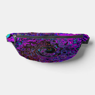 Trippy Black und Magenta Retro Liquid Swirl Bauchtasche