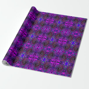 Trippy Black und Magenta Retro Liquid Swirl Geschenkpapier