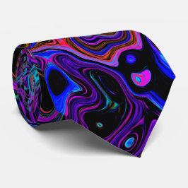Trippy Black und Magenta Retro Liquid Swirl Krawatte