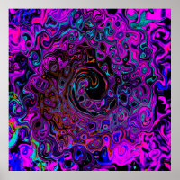 Trippy Black und Magenta Retro Liquid Swirl
