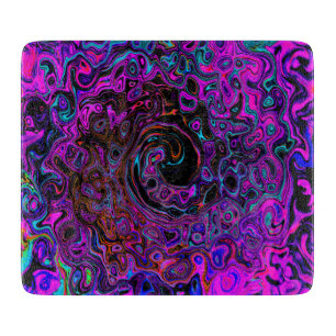 Trippy Black und Magenta Retro Liquid Swirl Schneidebrett