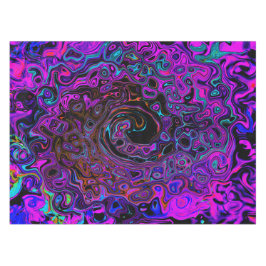 Trippy Black und Magenta Retro Liquid Swirl Tischdecke