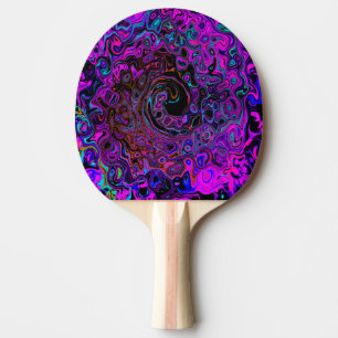 Trippy Black und Magenta Retro Liquid Swirl Tischtennis Schläger