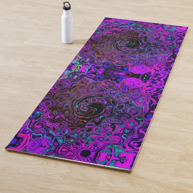 Trippy Black und Magenta Retro Liquid Swirl Yogamatte (Beispiel)