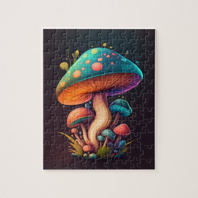 Trippy Blue Amanita Muscaria Flexible Foto Magnet Puzzle (Vertikal)