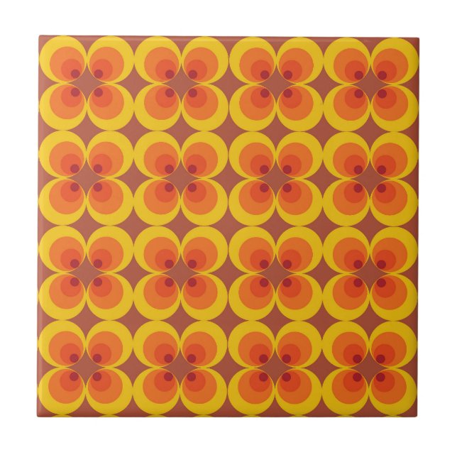 Trippy Blumen  Fliese (Vorderseite)