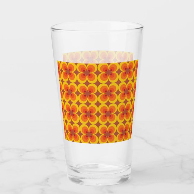 Trippy Blumen  Glas (Vorderseite)