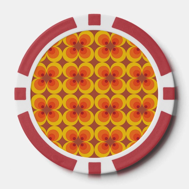 Trippy Blumen  Pokerchips (Vorderseite)