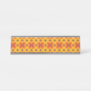 Trippy Blumen Schreibtischnamensplakette