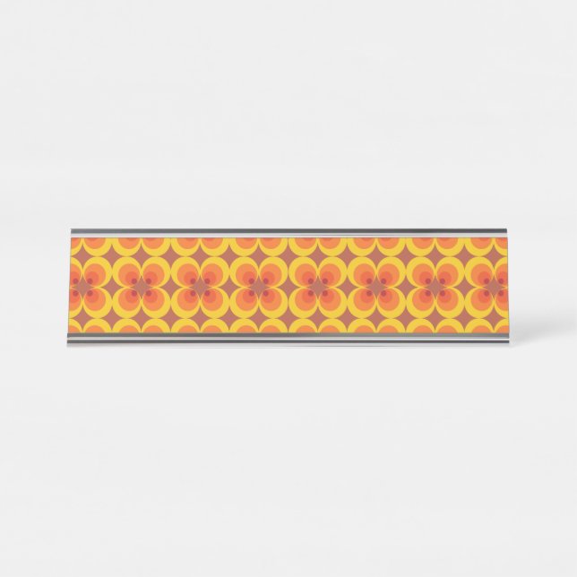 Trippy Blumen  Schreibtischnamensplakette (Vorderseite )