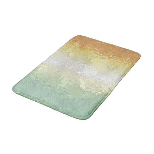 Trippy Boho Groovy Abstrakt Genderflor Pride Flag Badematte (Schrägansicht)