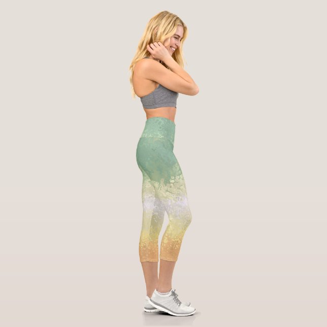 Trippy Boho Groovy Abstrakt Genderflor Pride Flag Capri Leggings (Rechts)