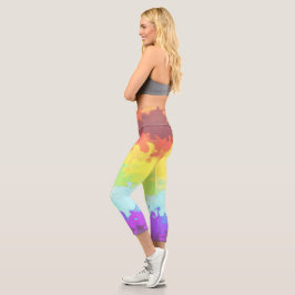 Trippy Boho Groovy Abstrakt Neurogender Pride Flag Capri Leggings