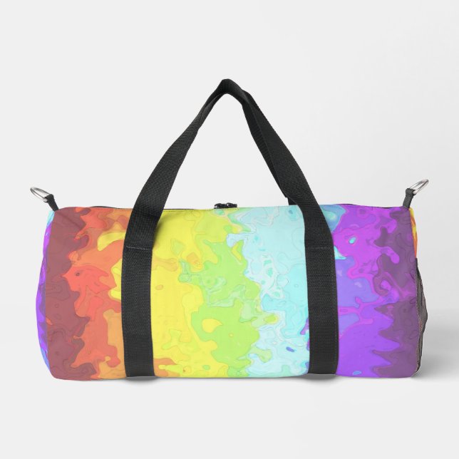 Trippy Boho Groovy Abstrakt Neurogender Pride Flag Duffle Bag (Vorderseite)