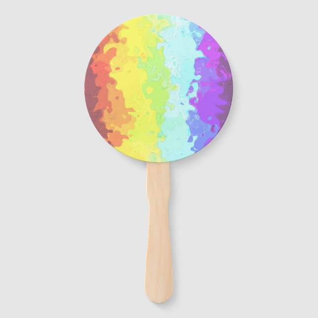 Trippy Boho Groovy Abstrakt Neurogender Pride Flag Fächer (Vorderseite)